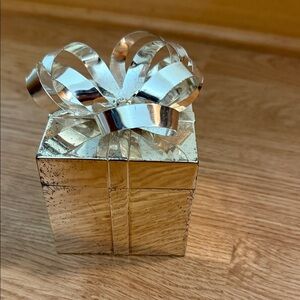 Elegant Silver Gift Box with Ribbon